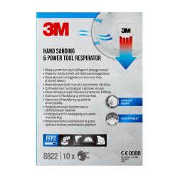 Masque protection pour outillages et ponçage manuel 3M™ 8822, FFP2, avec soupape, 10/PK
