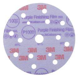 3M™ Hookit™ Disque abrasif de finition support film 260L++, 150 mm, 15 trous, P1000, 51157