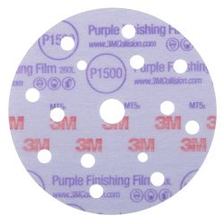 3M™ Hookit™ Disque abrasif de finition support film 260L++, 150 mm, 15 trous, P1500, 51154