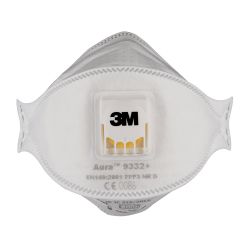 Masque protection pour matériaux isolants et bois durs 3M™ Aura™ 9332+, FFP3, avec soupape, 10/PK