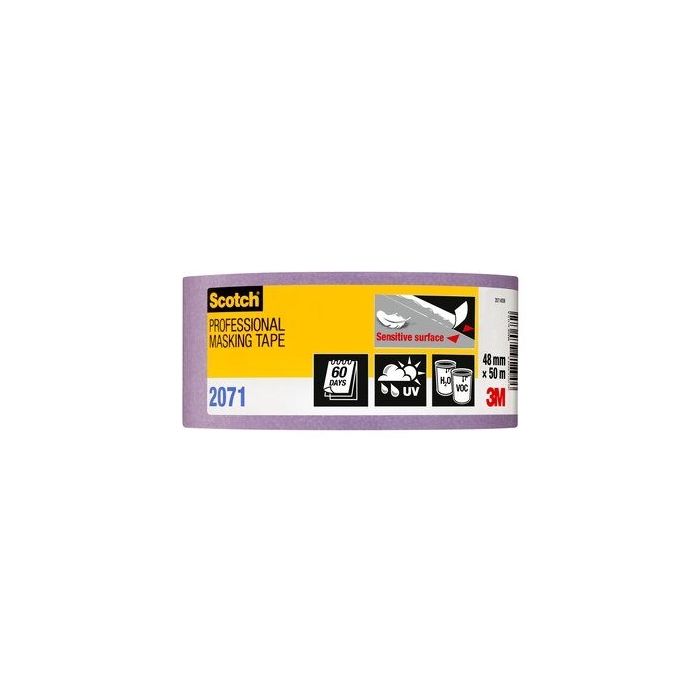 3M - Adhésif de masquage haute précision pour surfaces délicates 2071 -  violet - rouleau de 50 mm x 50 m